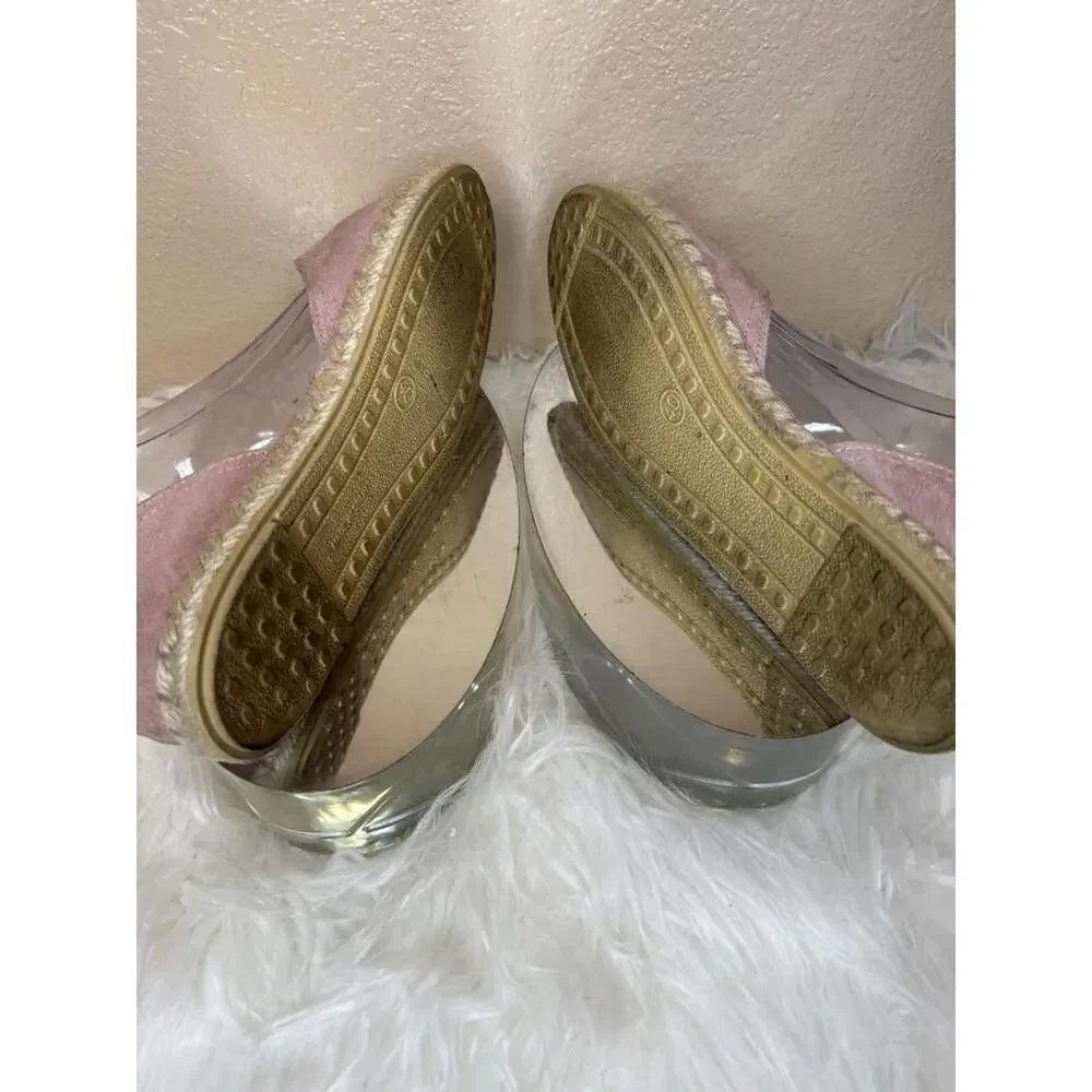 Verbenas‎ CRUZ Pink Size 9 Suede D'Orsay Peep Toe Espadrille Flats
